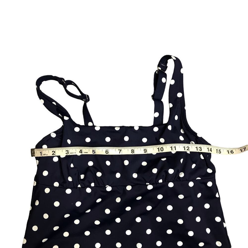 Lands' End Navy Polka Dot Tankini Size: 8D - Picture 2 of 8
